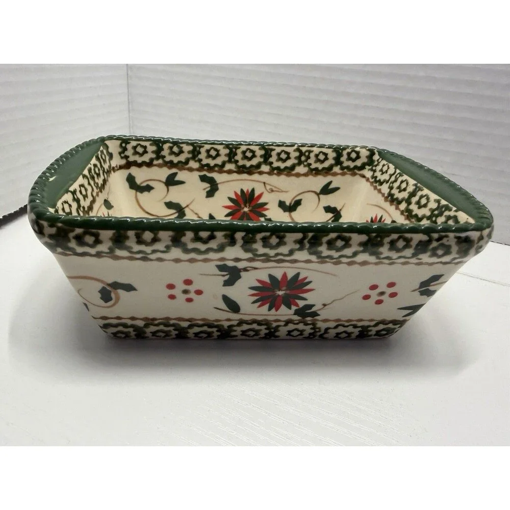 Temp-tations by Tara Holiday Loaf Pan – 12oz Rectangular Stoneware – Plastic Lid